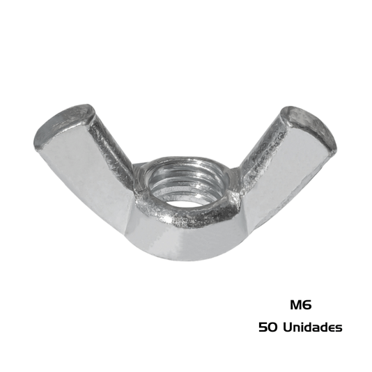 Porca Borboleta M6 Inox MA 1.0 Milimetros 50 Und
