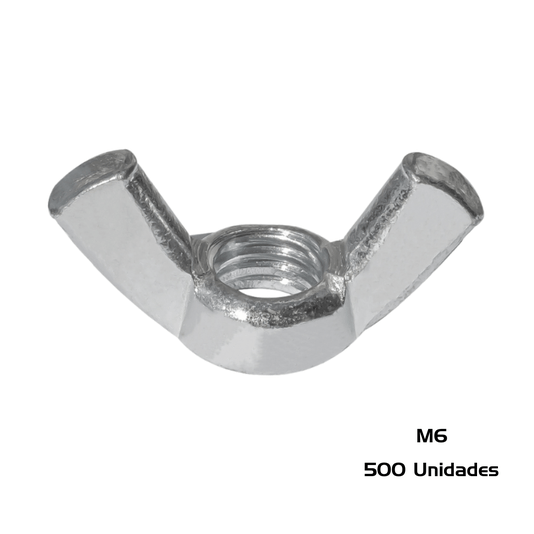 Porca Borboleta M6 Inox MA 1.0 Milimetros 500 Unidade