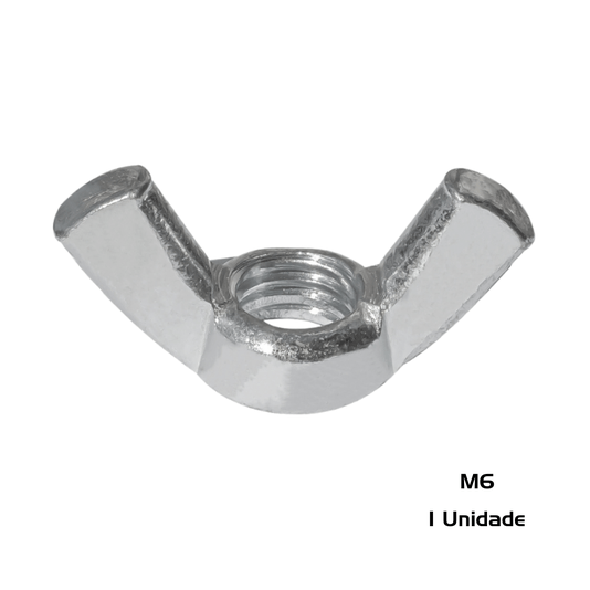 Porca Borboleta M6 Inox Ma 1.0 Milimetros