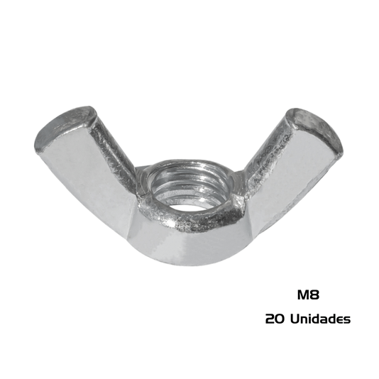 Porca Borboleta M8 Inox MA 1.25 Milimetros 20 Und