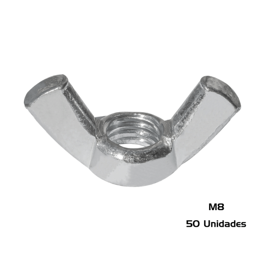 Porca Borboleta M8 Inox MA 1.25 Milimetros 50 Und