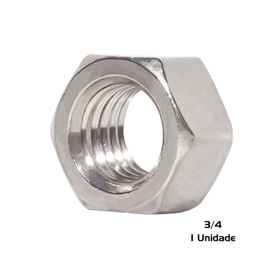 Porca Sextavada 3/4 Inox 10 Unc Polegadas