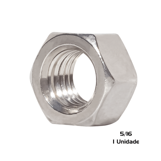 Porca Sextavada 5/16 Inox 18 Unc Polegadas