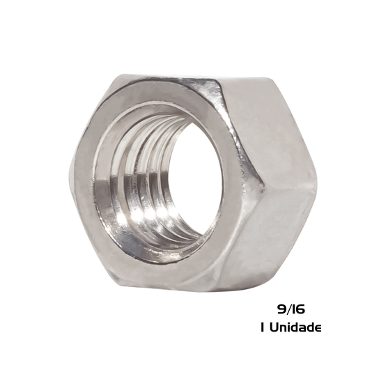 Porca Sextavada 9/16 Inox 12 Unc Polegadas