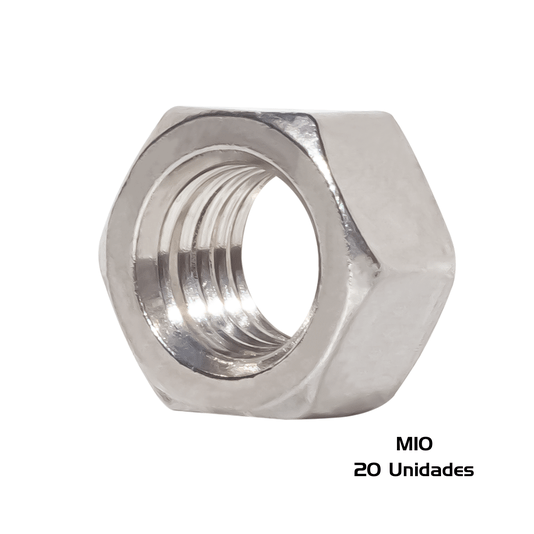 Porca Sextavada Inox Rosca MA M10 20 Und