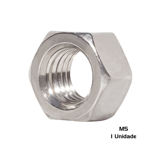 Porca Sextavada M5 Inox Ma 0,8 Rosca Grossa