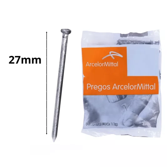 Prego Polido com Cabeça 17 X 27mm 1kg Arcelor Mittal