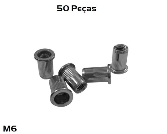 Rebite de Rosca Inox M6 SP-630 Recartilhado 50 Unidade