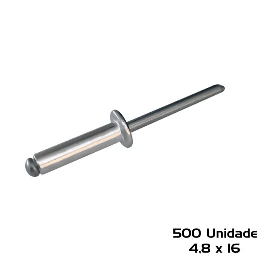 Rebite Repuxo 4,8 X 16 Aluminio Natural 500 Unidade