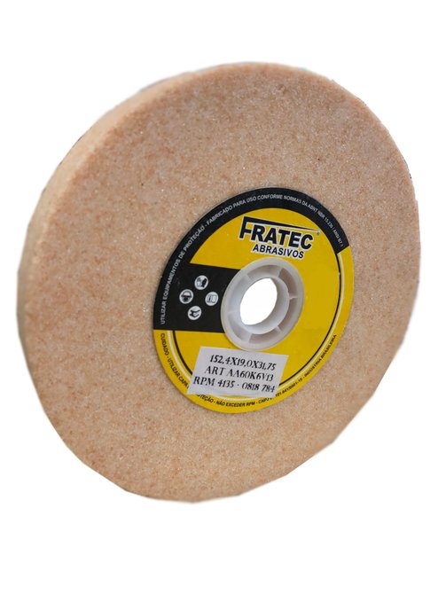 Rebolo Branco Aço Rápido 6 X 3/4 X 1.1/4 Grão 60 Fratec