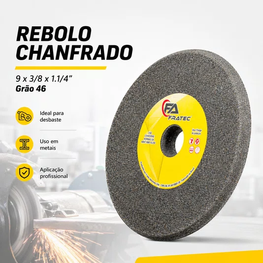 Rebolo Chanfrado 9 X 3/8 X 1.1/4 Grão 46 Pedra