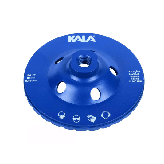 Rebolo Diamantado 115mm Turbo para Desbaste M14 Kala