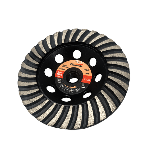 Rebolo Diamantado 115mm Turbo para Desbaste Rosca M14 Sparta