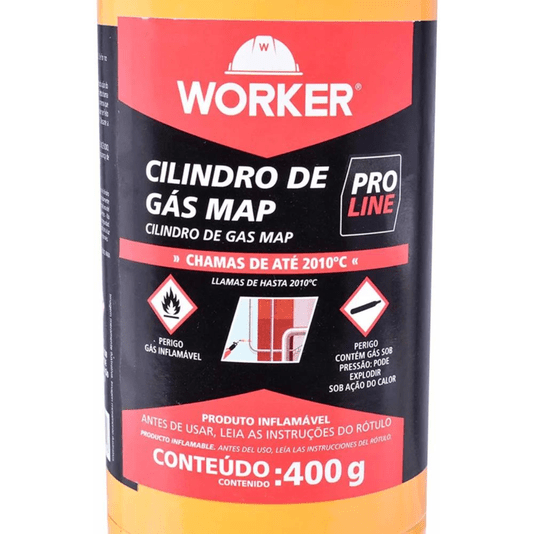 Refil Cilindro de Gás Mapp Pró 400gr Worker