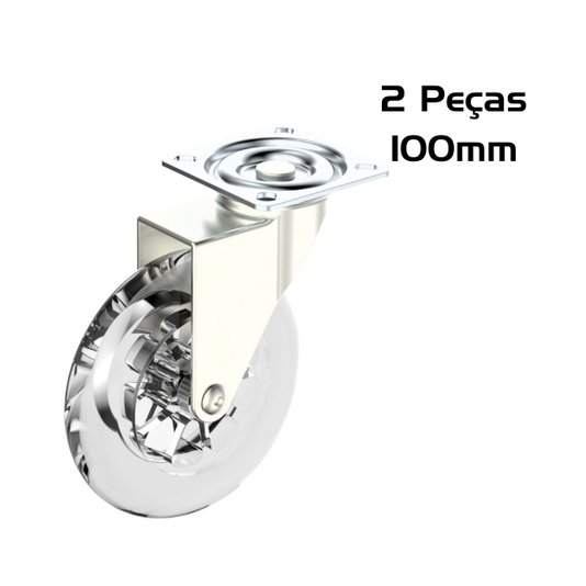 Rodizio Giratorio Silicone 100mm Placa 2 Und