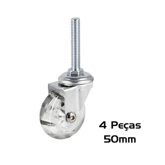Rodizio Giratorio Silicone 50mm Pino 4 Unidade HDT