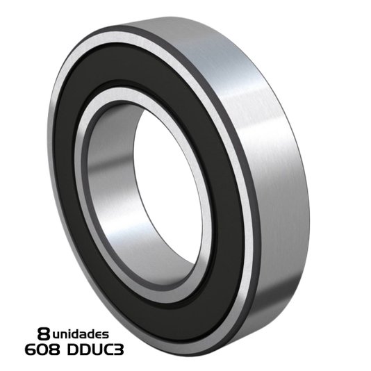 Rolamento 608 DDUC3 8x22x7 Radial Lvg 8 Unidades