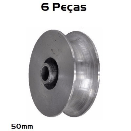 Roldana Para Portão Tubo 50mm Nacional 6 Unidade