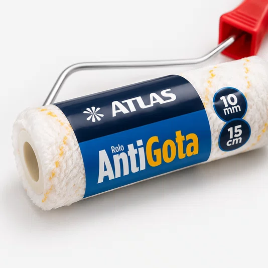 Rolo de Lã Anti Respingo 15cm Cabo Atlas Látex Acrílica Pva
