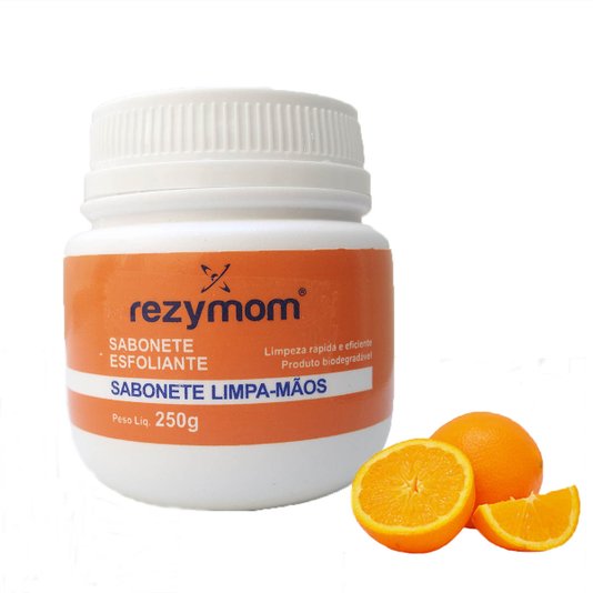 Sabonete Esfoliante Limpa Mãos Laranja Pote 250gr Rezymom