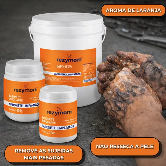 Sabonete Esfoliante Limpa Mãos Laranja 700g Rezymom