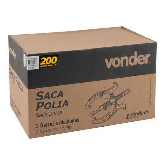 Saca Polia 3 Garras 200mm 8 Pol. Extrator Industrial Vonder