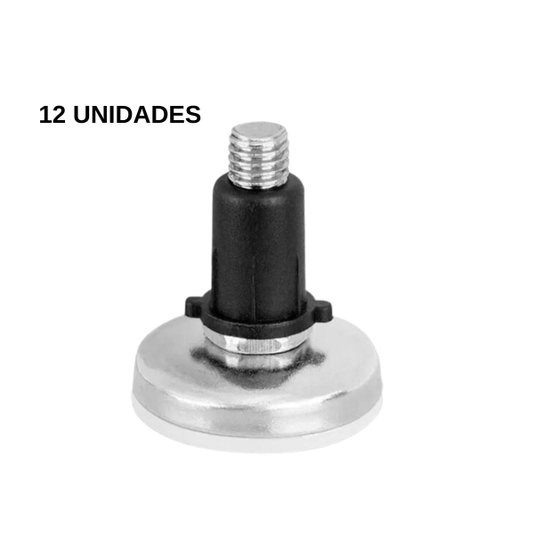 Sapata Niveladora Para Móveis Base 21mm Rosca M6 12 Unidade