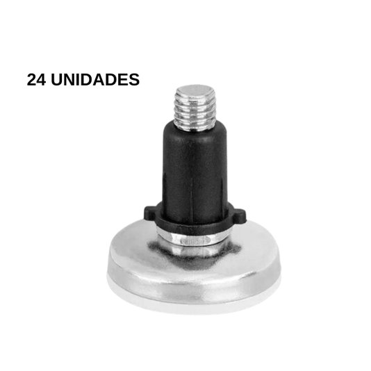 Sapata Niveladora para Móveis Base 21mm Rosca M6 24 Unidade