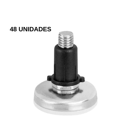 Sapata Niveladora para Móveis Base 21mm Rosca M6 48 Unidade