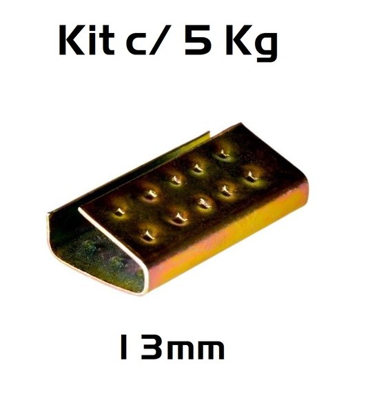 Selo Grampo de Metal P/ Cinta Fita De Arquear 13mm C/ 5kg