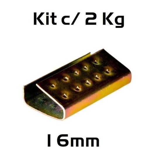 Selo Grampo de Metal P/ Cinta Fita De Arquear 16mm C/ 2kg