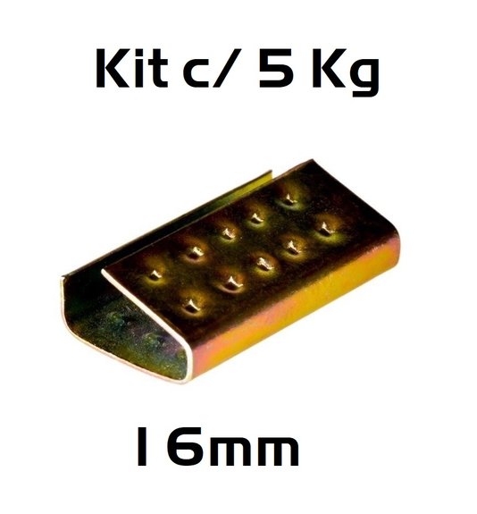 Selo Grampo de Metal P/ Cinta Fita De Arquear 16mm C/ 5kg