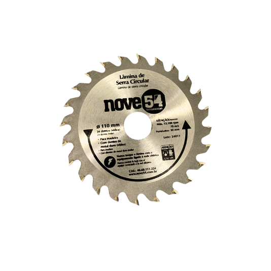 Serra Circular Vídea P/ Madeira 24 Dentes 110mm X 20mm