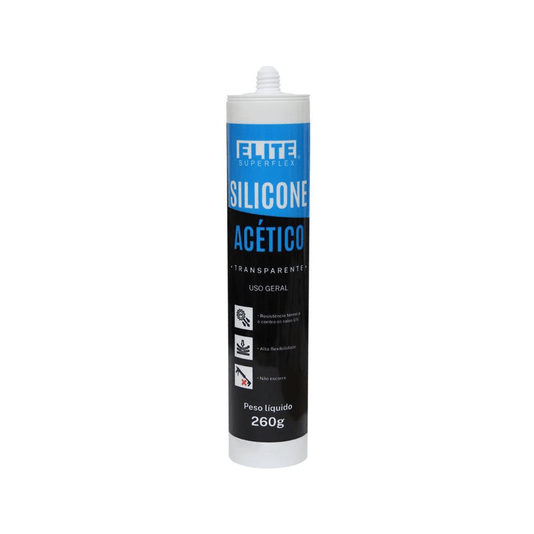 Silicone Transparente Acético Incolor 230g Elite