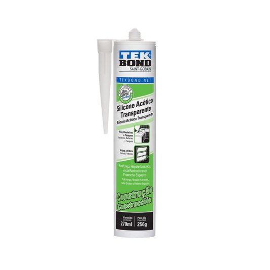 Silicone Transparente Acético Incolor 256g Tekbond 6 Und