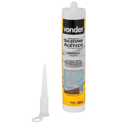 Silicone Transparente Acético Incolor 256g Vonder - 2 UND