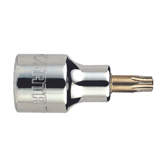 Soquete Bit Torx Hexalobular Curto T45 com Encaixe 1/2 Pol Sata