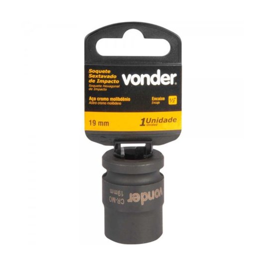 Soquete Sextavado de Impacto 19mm Encaixe 1/2 Vonder