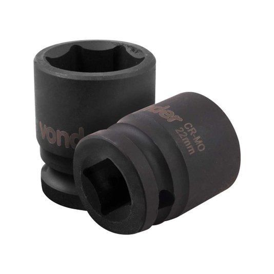 Soquete Sextavado de Impacto 22mm Encaixe 1/2 Vonder
