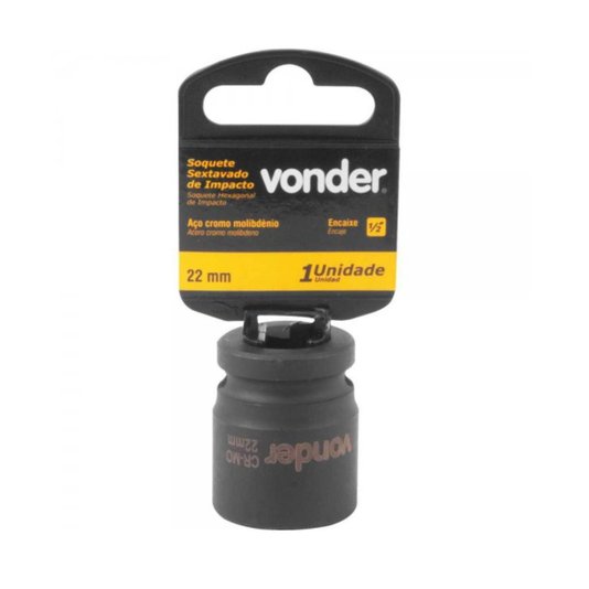 Soquete Sextavado de Impacto 22mm Encaixe 1/2 Vonder