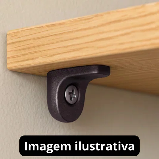 Suporte Prateleira 13X13mm Metal Niquelado Preto 10 UND