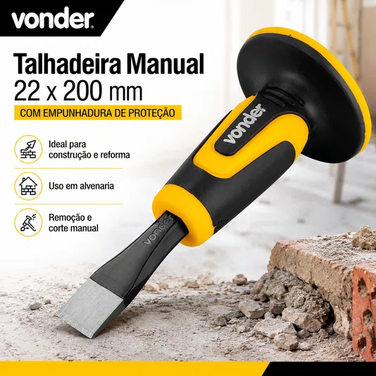 Talhadeira Manual 22 X 200mm com Empunhadura Proteção Vonder