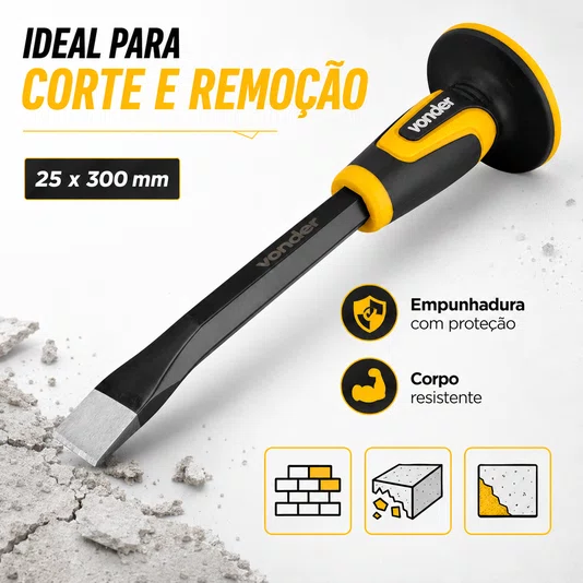 Talhadeira Manual 25 X 300mm com Empunhadura Proteção Vonder