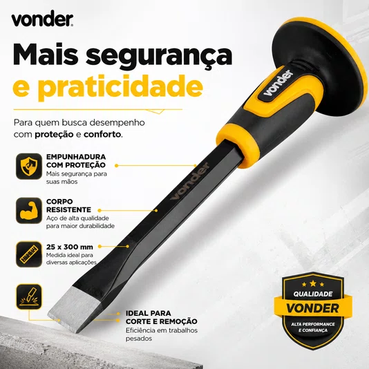 Talhadeira Manual 25 X 300mm com Empunhadura Proteção Vonder