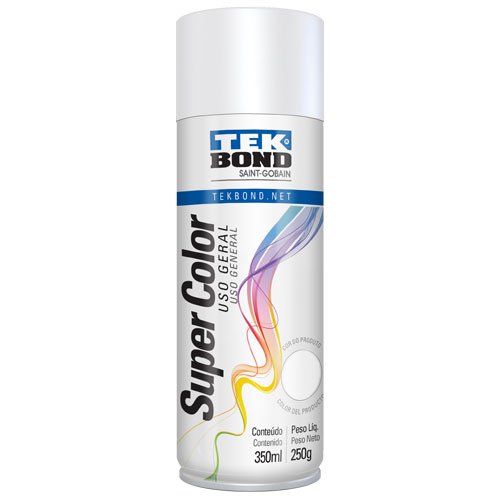 Tinta Spray Branco Fosco Uso Geral 350ml 250g - Tekbond