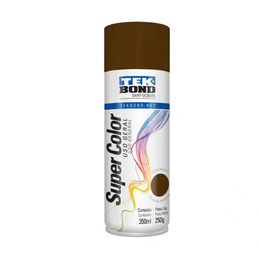 Tinta Spray Marrom Uso Geral 350ml 250g - Tekbond