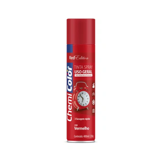 Tinta Spray Uso Geral Vermelho 400ml Chemicolor