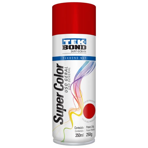 Tinta Spray Vermelho Uso Geral 350ml 250g - Tekbond