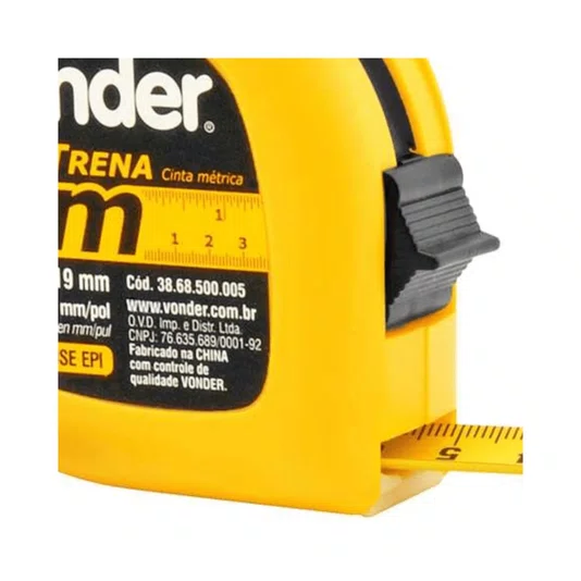 Trena de Aço 5m X 19mm Aço Trava Vonder Kit 5 Unidades