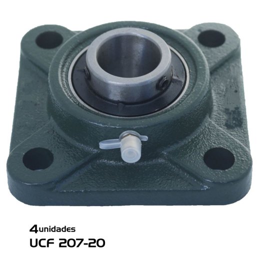 UCP207-20 Mancal com Rolamento Modelo Quadrado 4 Peças